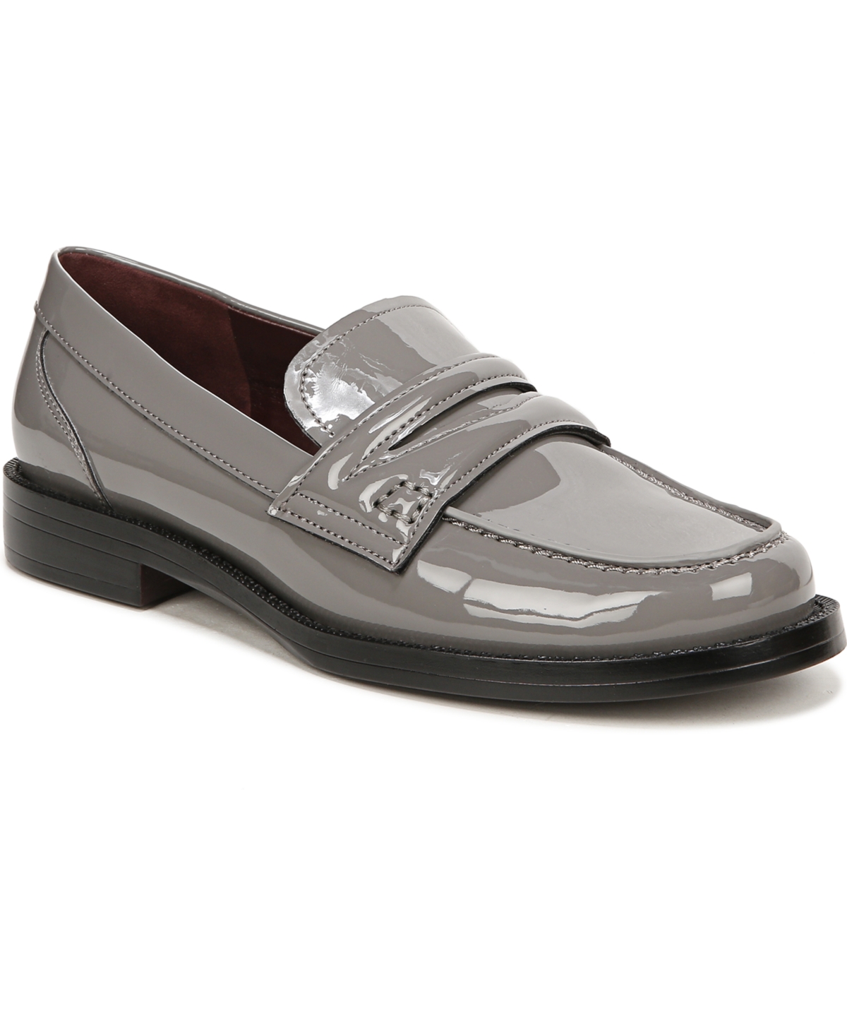 Lillian Round Toe Loafers - Slate Grey Faux Patent