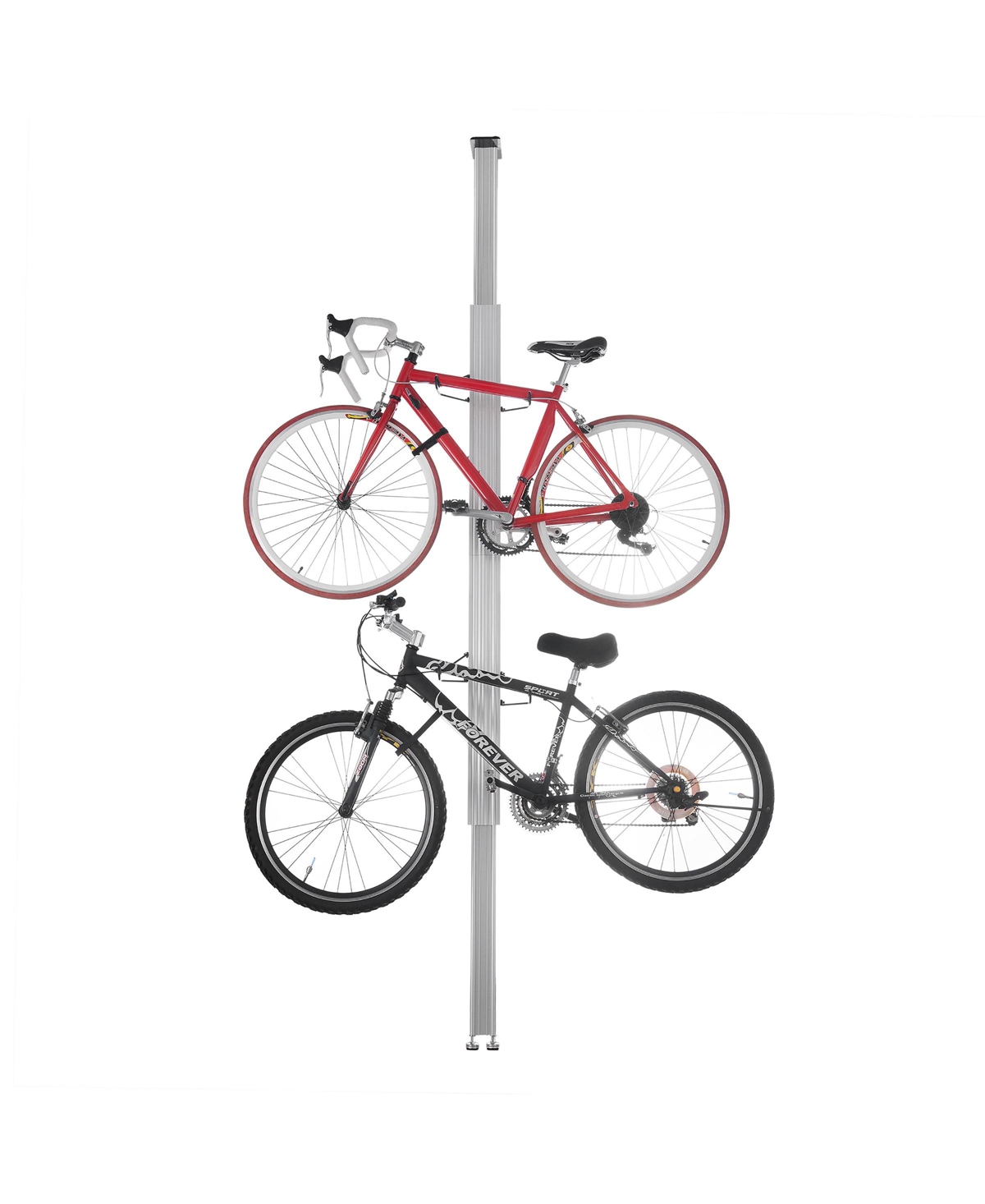 Bike Rack - Adjustable Aluminum Bicycle Hanger for 2 Bikes - Floor to Ceiling Tension Mount Bike Storage or Display - Extends from 7-11ft by Rad Cycle