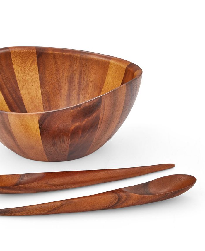 Nambé Nambe Harmony 3 Piece Wood Salad Bowl and Servers Set Macy's