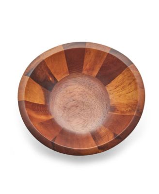 Nambe Braid Set of 4 Individual Wood 8" Salad Bowls