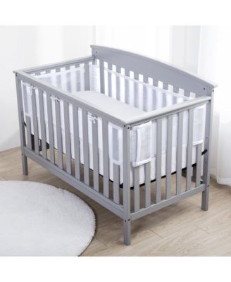 Halo Dream Inc Breathable Mesh Liner for Full-Size Cribs Sheer Deluxe 5mm Mesh Size 4FS Covers 3 or 4 Sides - White stars 73$