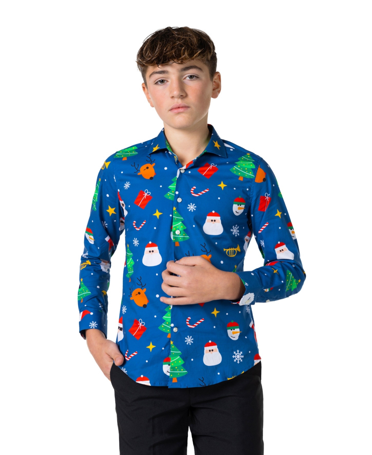 Shop Opposuits Big Boys Festivity Long Sleeves Shirt In Blue