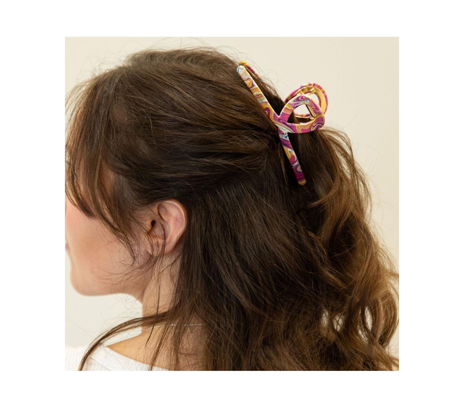 Looped Claw Clip - Swirl
