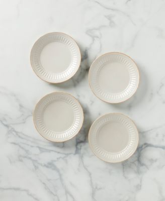 French Perle Groove Dessert Plates, Set Of 4