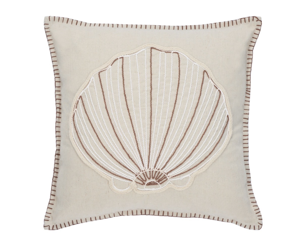 Safavieh Della Seashell 18" X 18" Pillow In Natural