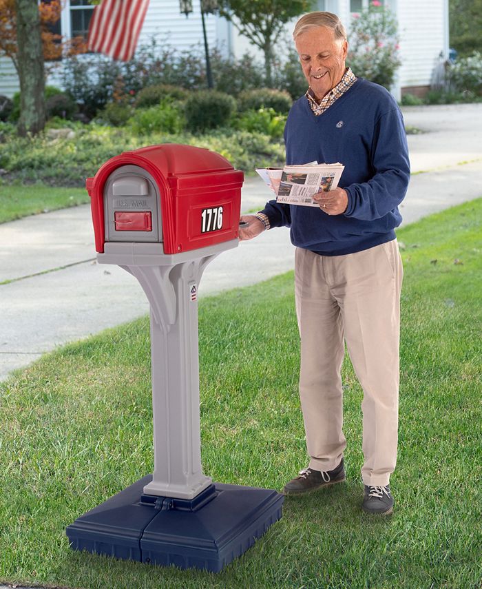 Simplay3 Classic Plastic Mailbox & Post Mount Combo – Black, Dual Access Doors, USPS Approved, Made In USA - View #9