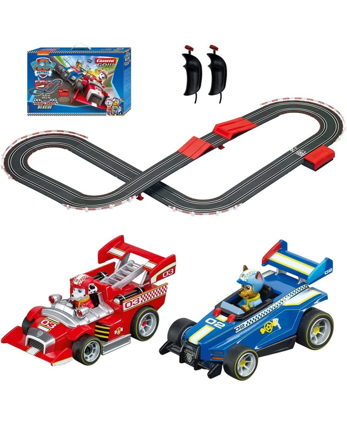 Carrera Official Paw Patrol Battery Operated 1:43 Scale Slot Car Racing Jump Ramp Toy Track Set In No Color