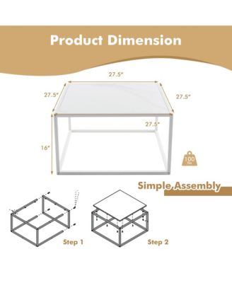 Coffee Table Modern Rectangular Coffee Table Metal Frame