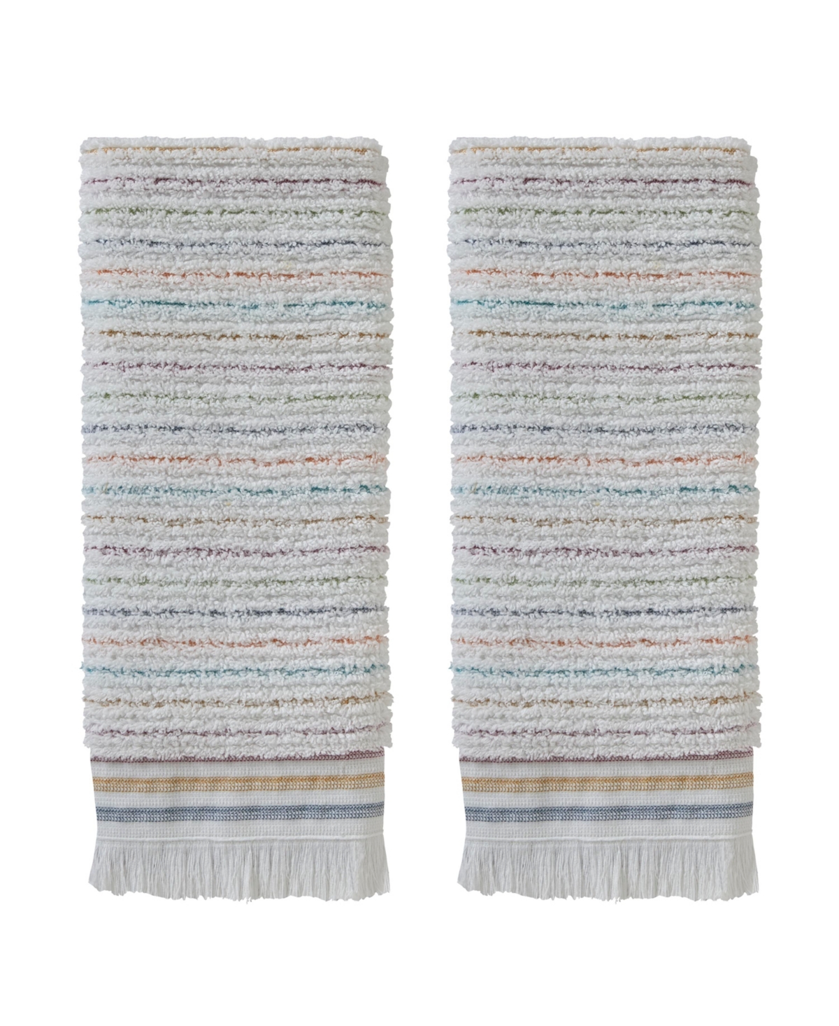 Skl Home Subtle Stripe Cotton 2 Piece Hand Towel Set, 26" X 16" In Multi