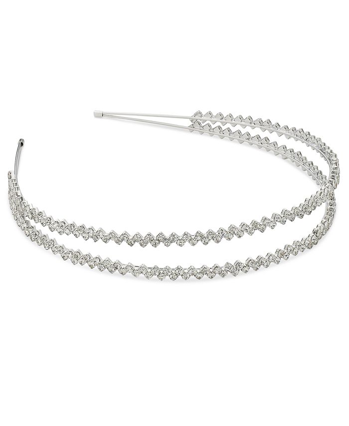 I.N.C. International Concepts Silver-Tone Crystal Double-Row Headband Created for Macy's