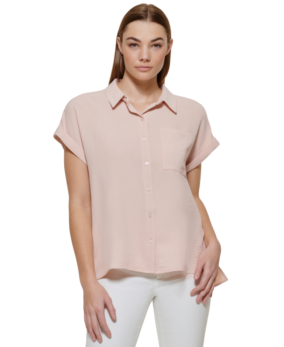 CALVIN KLEIN SHORT SLEEVE BUTTON DOWN SHIRT 