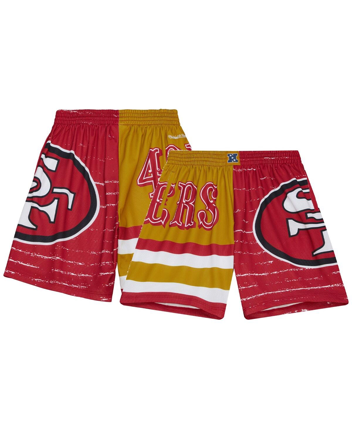 Shop Mitchell & Ness Men's  Scarlet San Francisco 49ers Jumbotron 3.0 Shorts