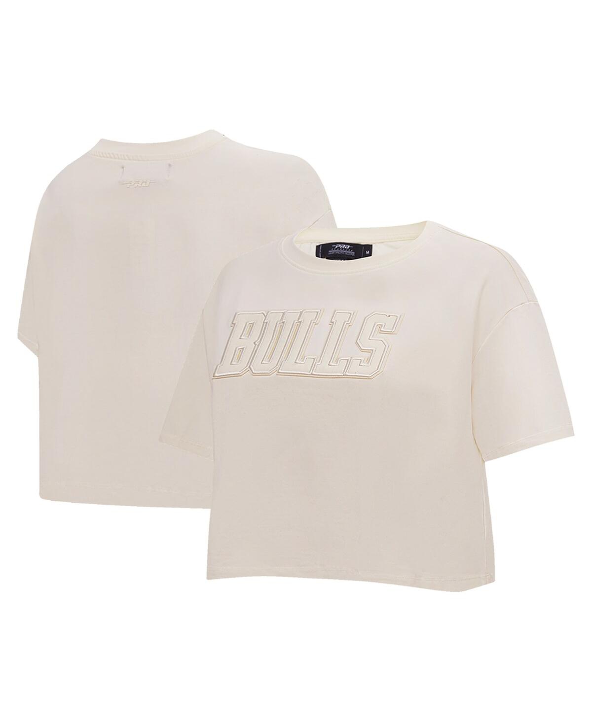Pro Standard Women's  Cream Chicago Bulls Neutral Boxy Crop T-shirt