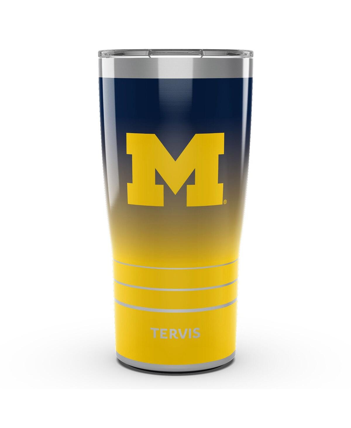 Tervis Tumbler Michigan Wolverines 20 oz Ombre Stainless Steel Tumbler In Navy,yellow