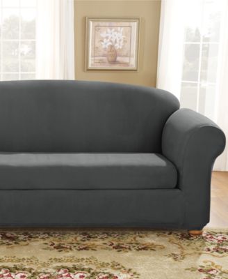 Sure Fit - Stretch Suede Box Cushion Sofa Slipcover