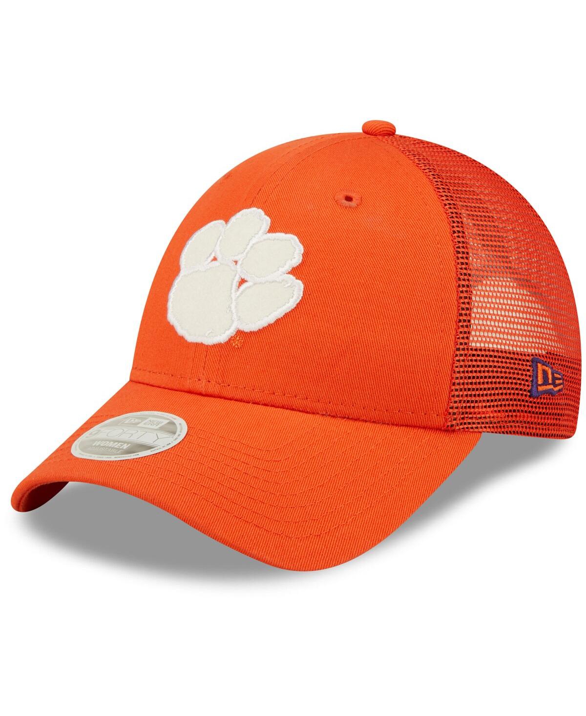 Shop New Era Women's  Orange Clemson Tigers 9fortyâ Logo Spark Trucker Snapback Hat