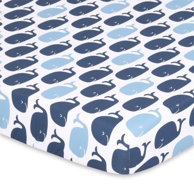 Pack n Play, Mini Crib, Portable Crib or Fitted Playard Sheets for Baby Boy, 3 Pack Set, Navy, White & Blue Nautical Print