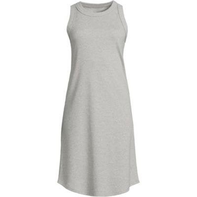 Lands End Petite Cotton Rib Sleeveless Midi Tank Dress Macy s