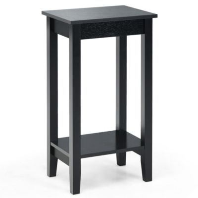 2-Tier Nightstand End Side Table Coffee Table Wooden Legs Bedroom
