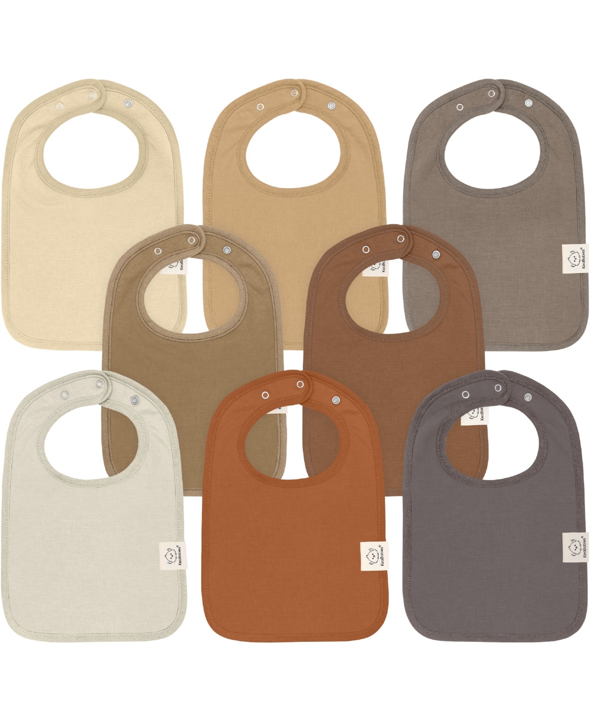 Keababies 8-pack Organic Baby Bibs For Boy, Girl, Drool Bibs, Baby Bib For Girls, Boys In Terracotta