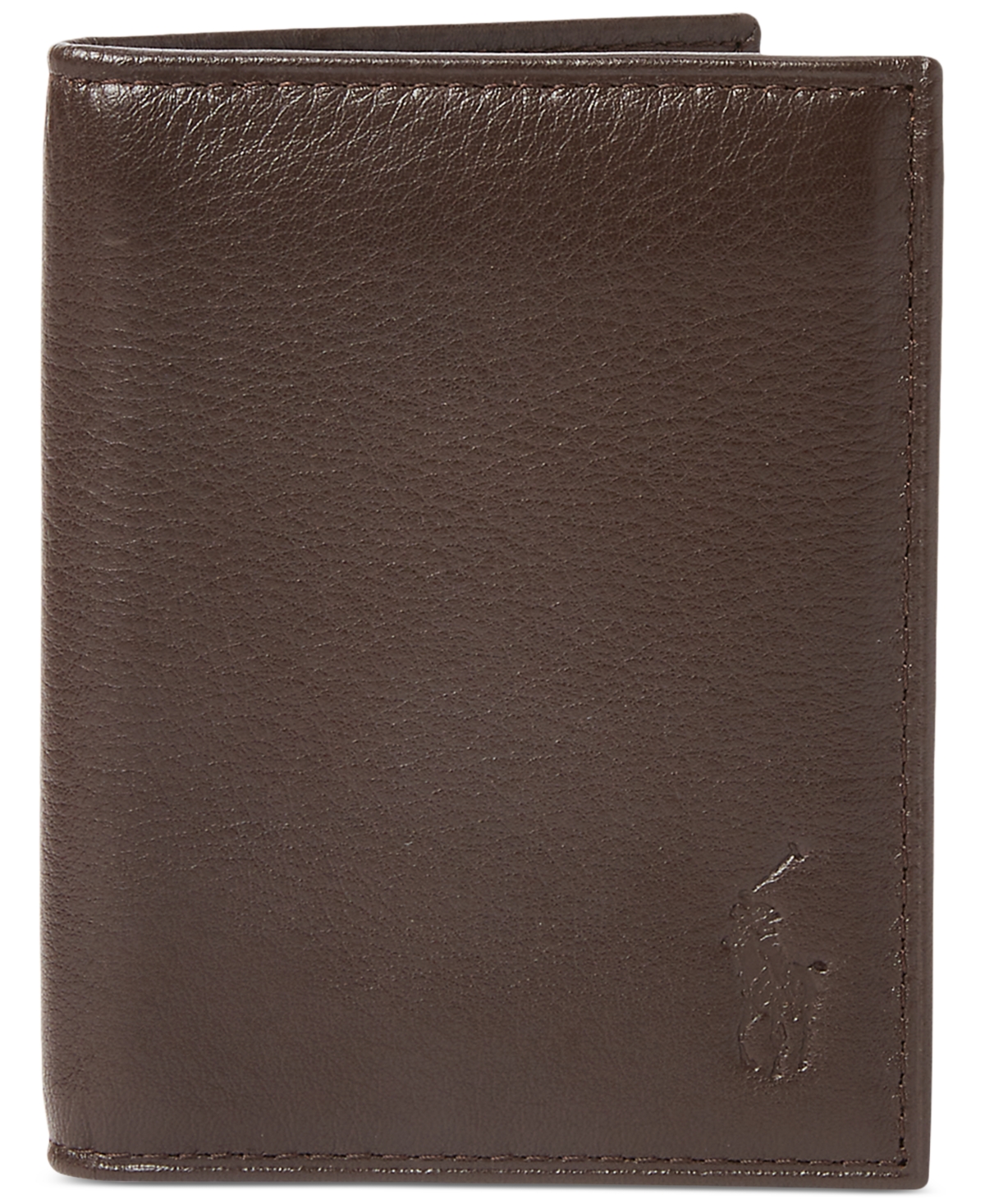Men's Pebbled Leather Billfold - Brown