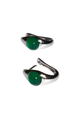 Brooke — Jade Stone Hoop Earrings