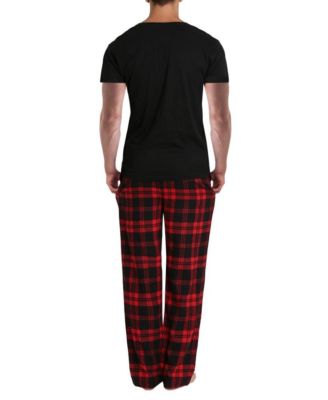 Men's Short Sleeve Flannel Pajama Set