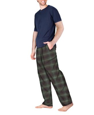 Men's Short Sleeve Flannel Pajama Set