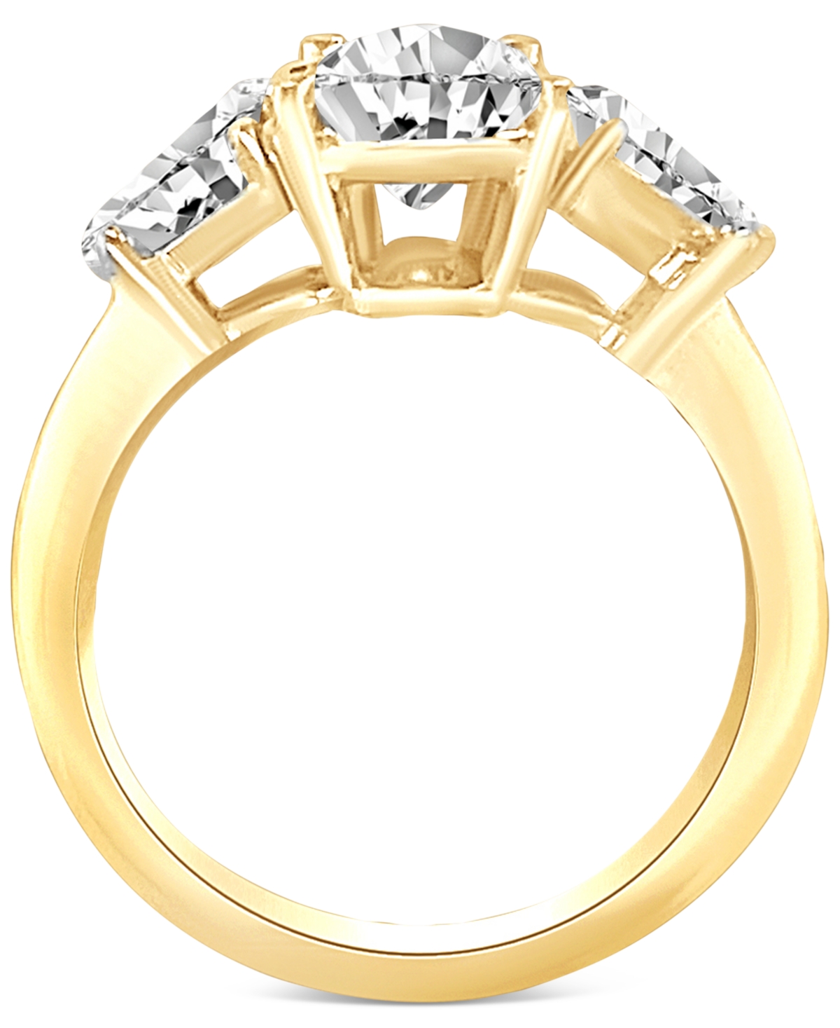 Certified Badgley Mischka Lab Grown Diamond Pear-Cut Three Stone Engagement Ring (4 ct. t.w.) in 14k Gold