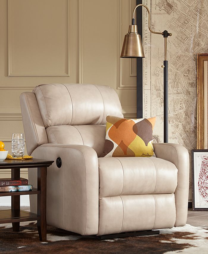 Furniture CLOSEOUT! Colton Leather Power Recliner Macy's