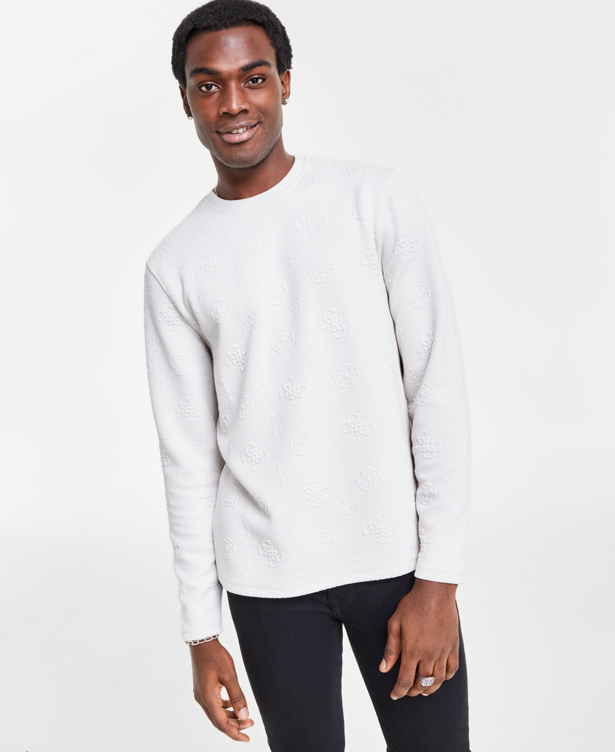 Guess crewneck sweater sales