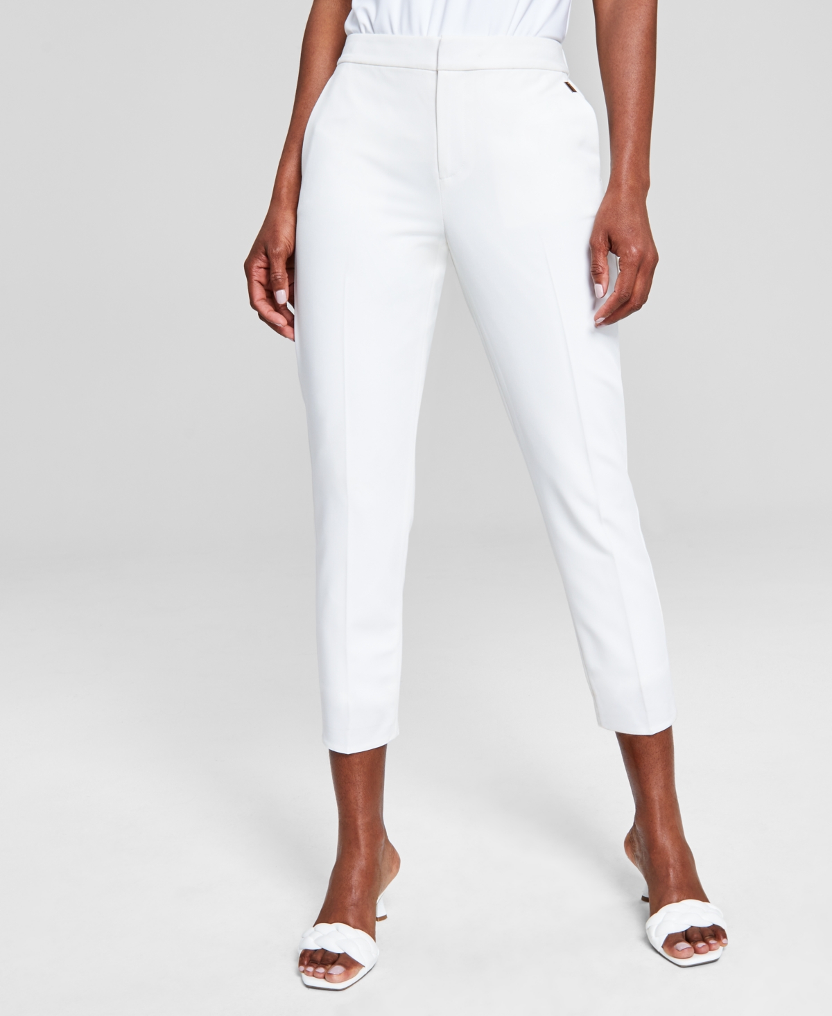 Tommy Hilfiger Women's Cropped Elastic-Back Sloane Ankle Pants