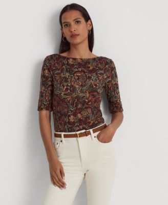 Lauren Ralph Lauren - Women's Floral Stretch Boatneck Top
