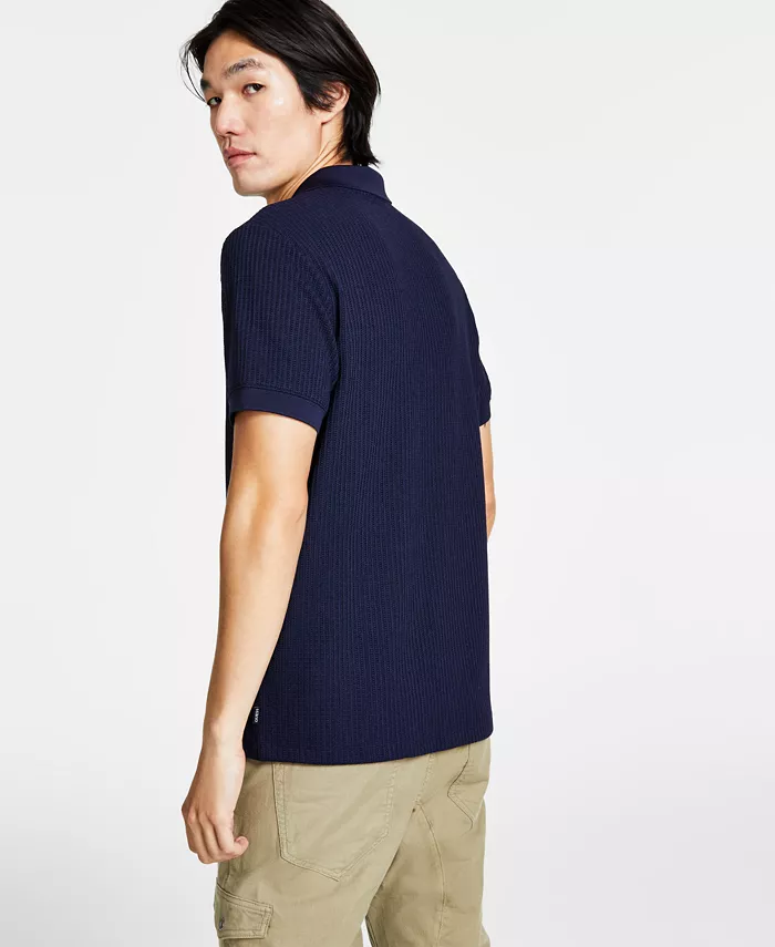 Men's Pointelle Short-Sleeve Knit Shirt - thumbnail 3