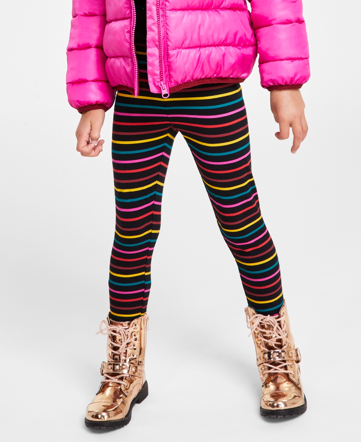 Epic Threads Kids' Toddler & Little Girls Jolly Stripe Leggings, Created For Macy's In Deep Black