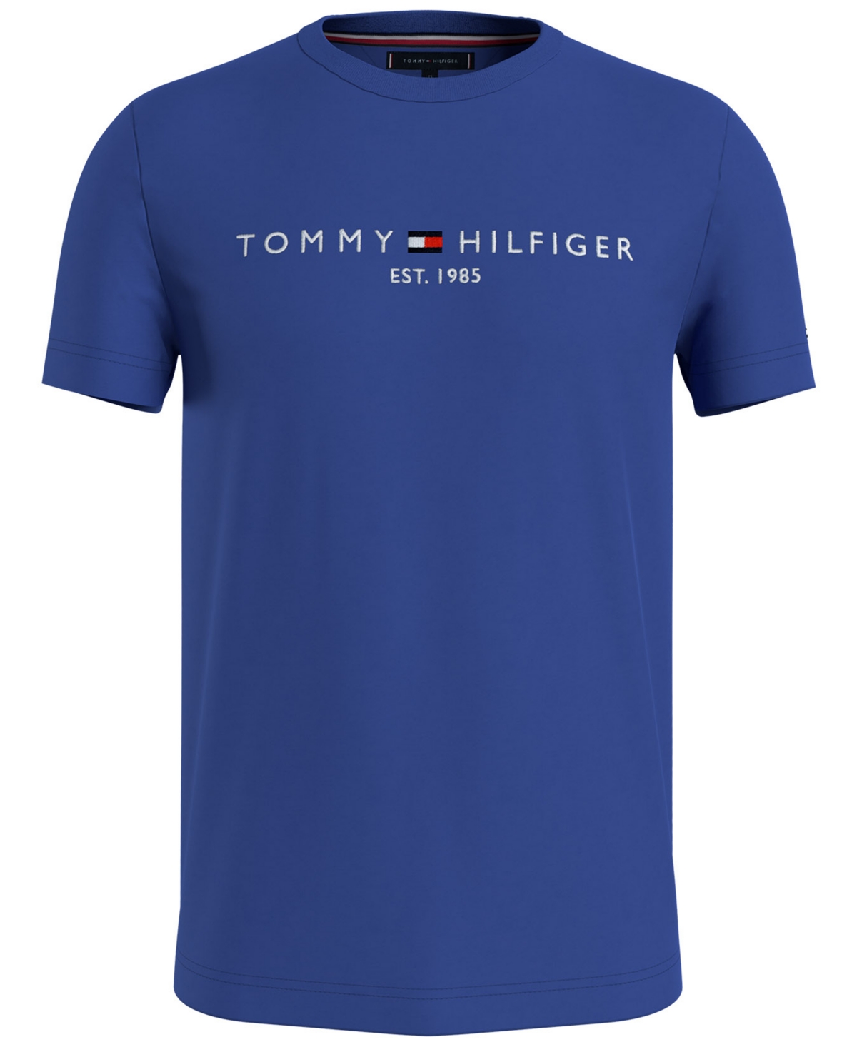 Tommy Hilfiger Men's Embroidered Logo Slim-fit Crewneck T-shirt In Ultra Blue