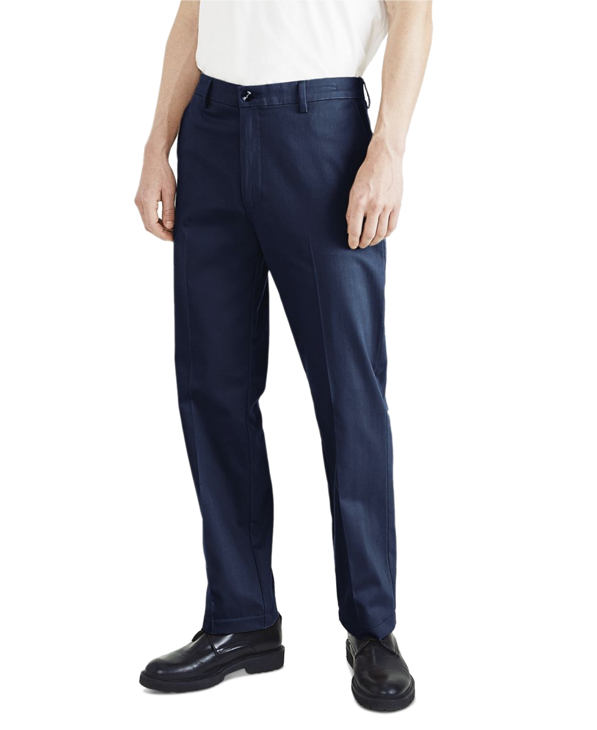 Dockers Men's Signature Straight Fit Iron Free Khaki Trousers With Stain Defender In Navy Blazer