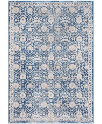 Brentwood BNT896 Navy and Creme 5'3" x 7'6" Area Rug