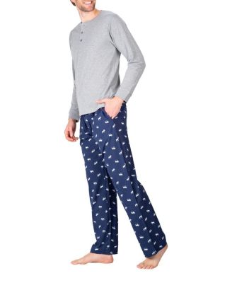 Sleep Hero Men's Henley Neck Knit Pajama Set