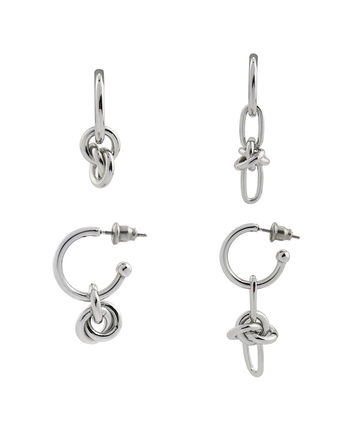 Indigo Chain Earrings - Silver