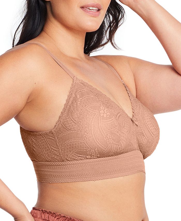 Glamorise Plus Size Full Figure Bramour Gramercy Luxe Lace Wireless Bralette Macys 1580