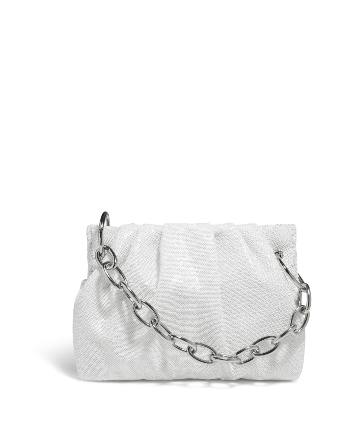 H.o.w Chill Framed Clutch Shoulder Bag - White sequin