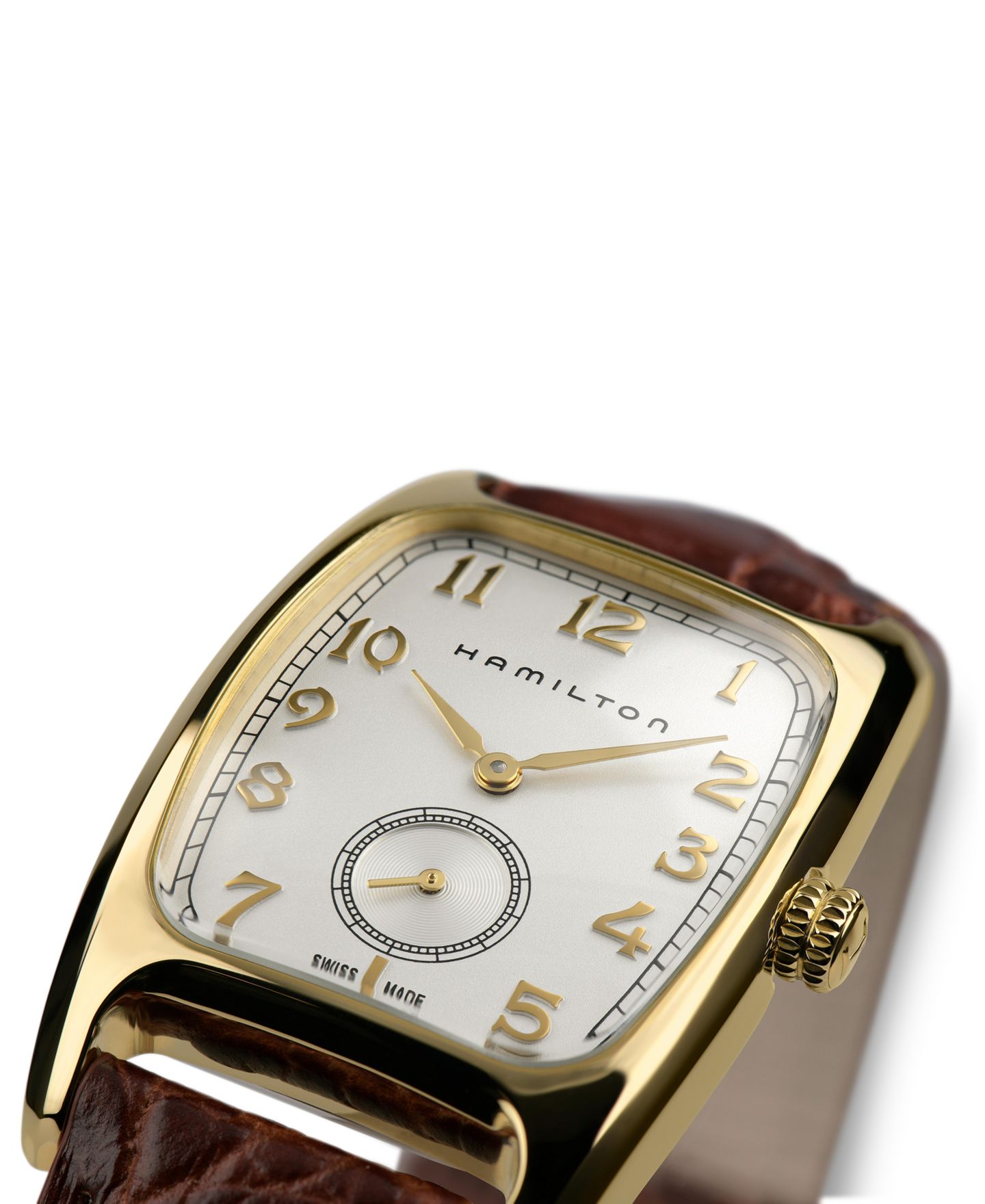 Мужские часы Hamilton Swiss Boulton Brown Leather Strap Watch 27mm H13431553 — фото 6