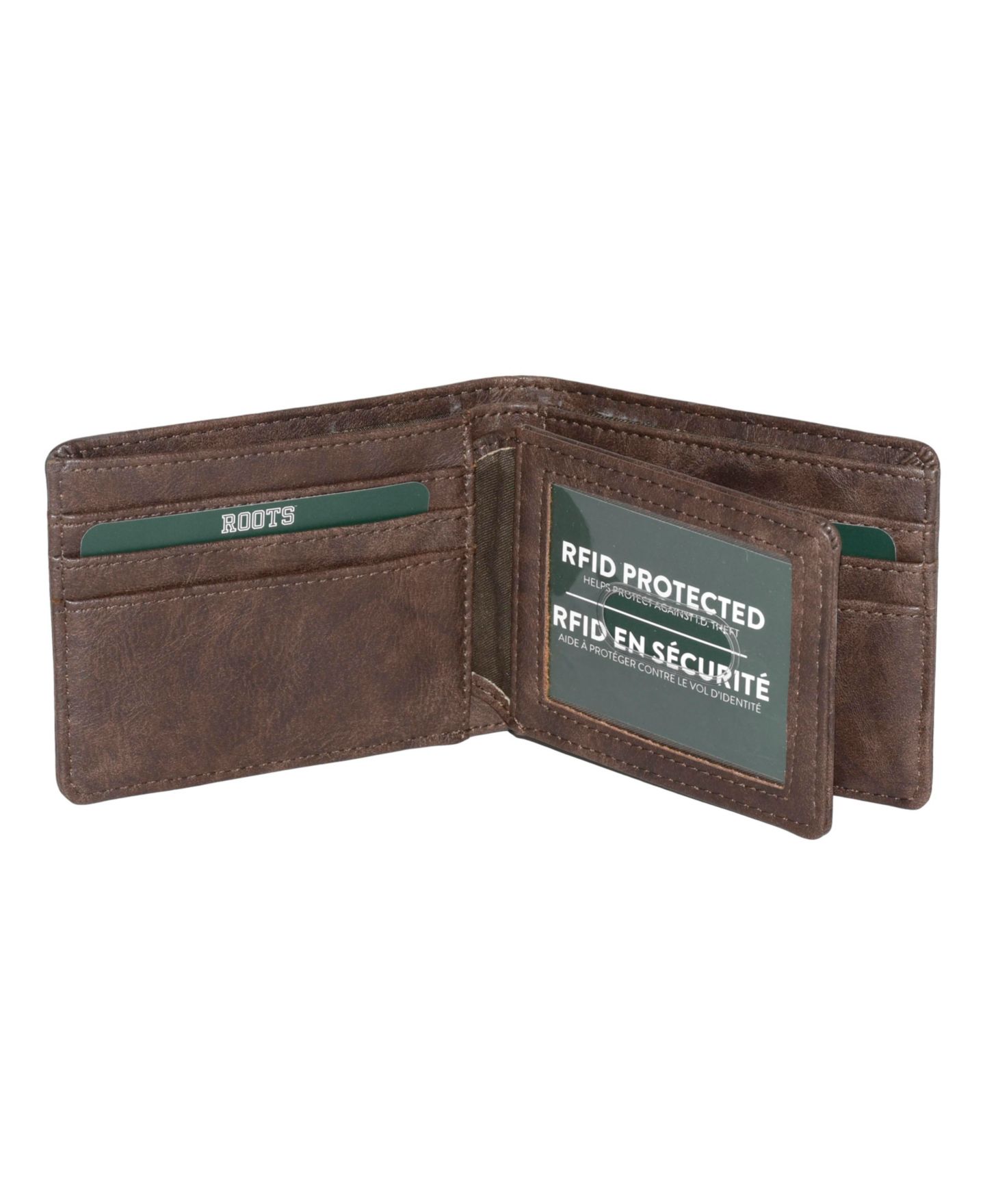Мужской кошелёк Roots Men Slim Wallet with Center Passcase, цвет: Тёмный коричневый — фото 3