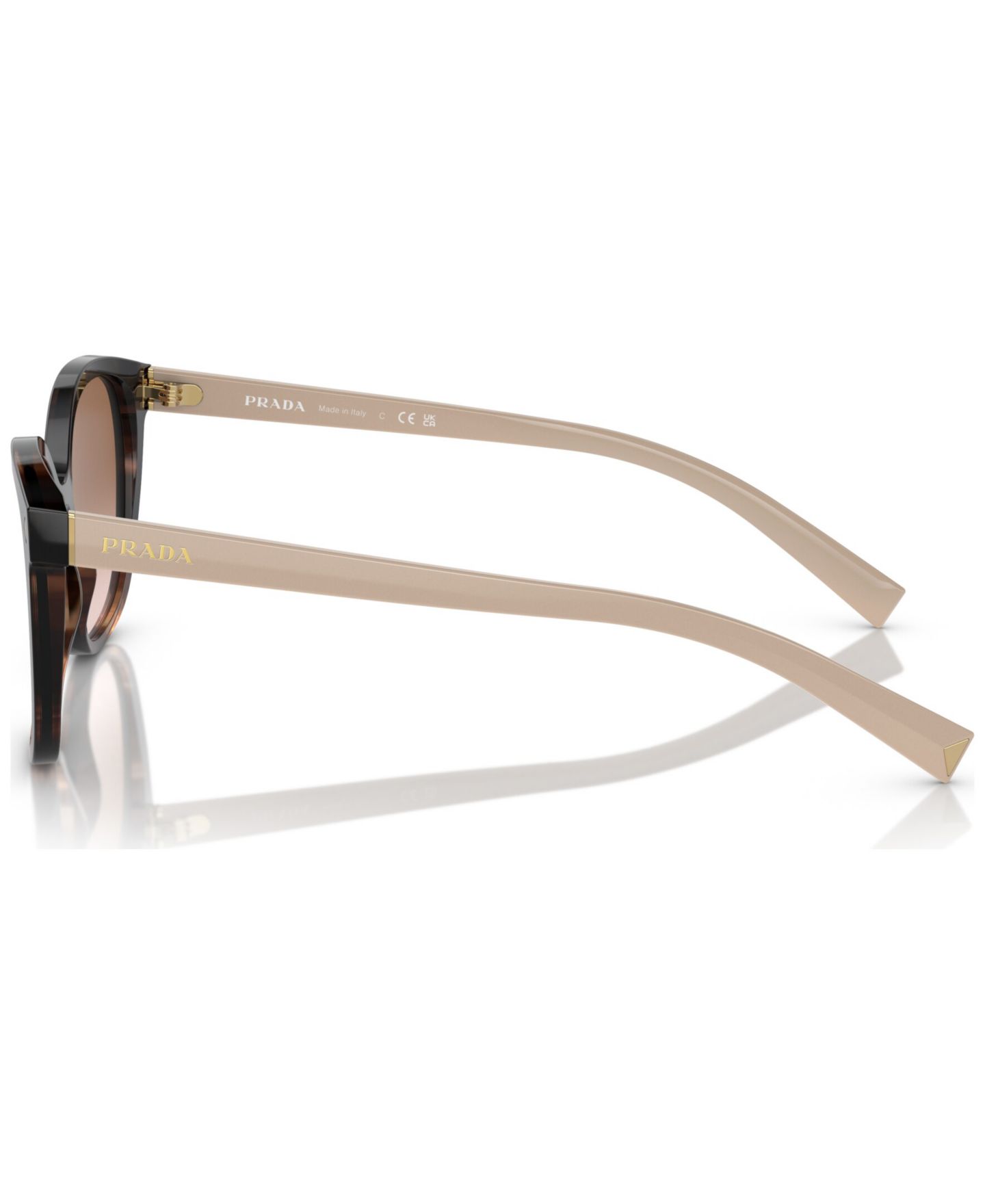 Женские солнцезащитные очки PRADA Low Bridge Square Sunglasses, PR 22ZSF, цвет: Карамельный черепаховый — фото 3