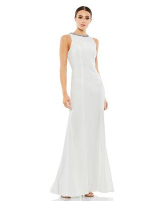 Mac Duggal Women's Ieena Embellished Neck Trumpet Gown - Macy's