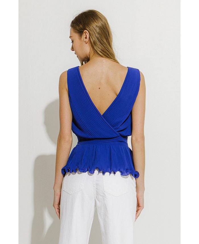 endless rose Women's Pleated Peplum Top Macy's