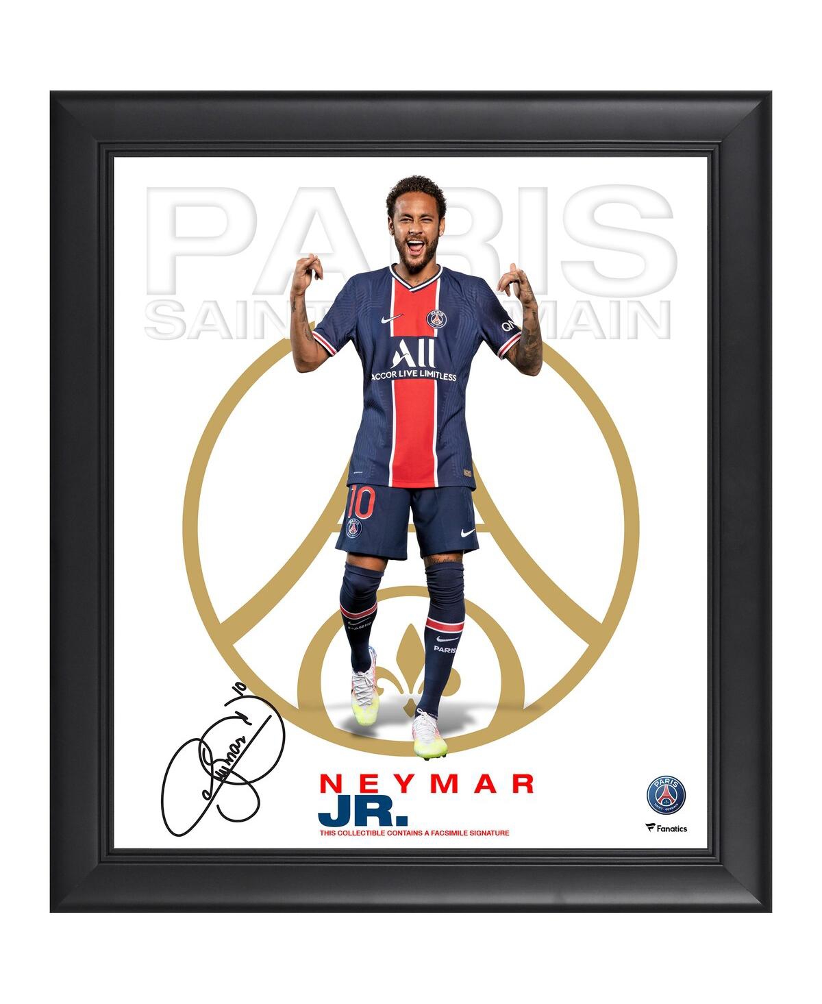 Fanatics Neymar Jr. Paris Saint-germain Facsimile Signature Framed 15" X 17" Collage In Multi