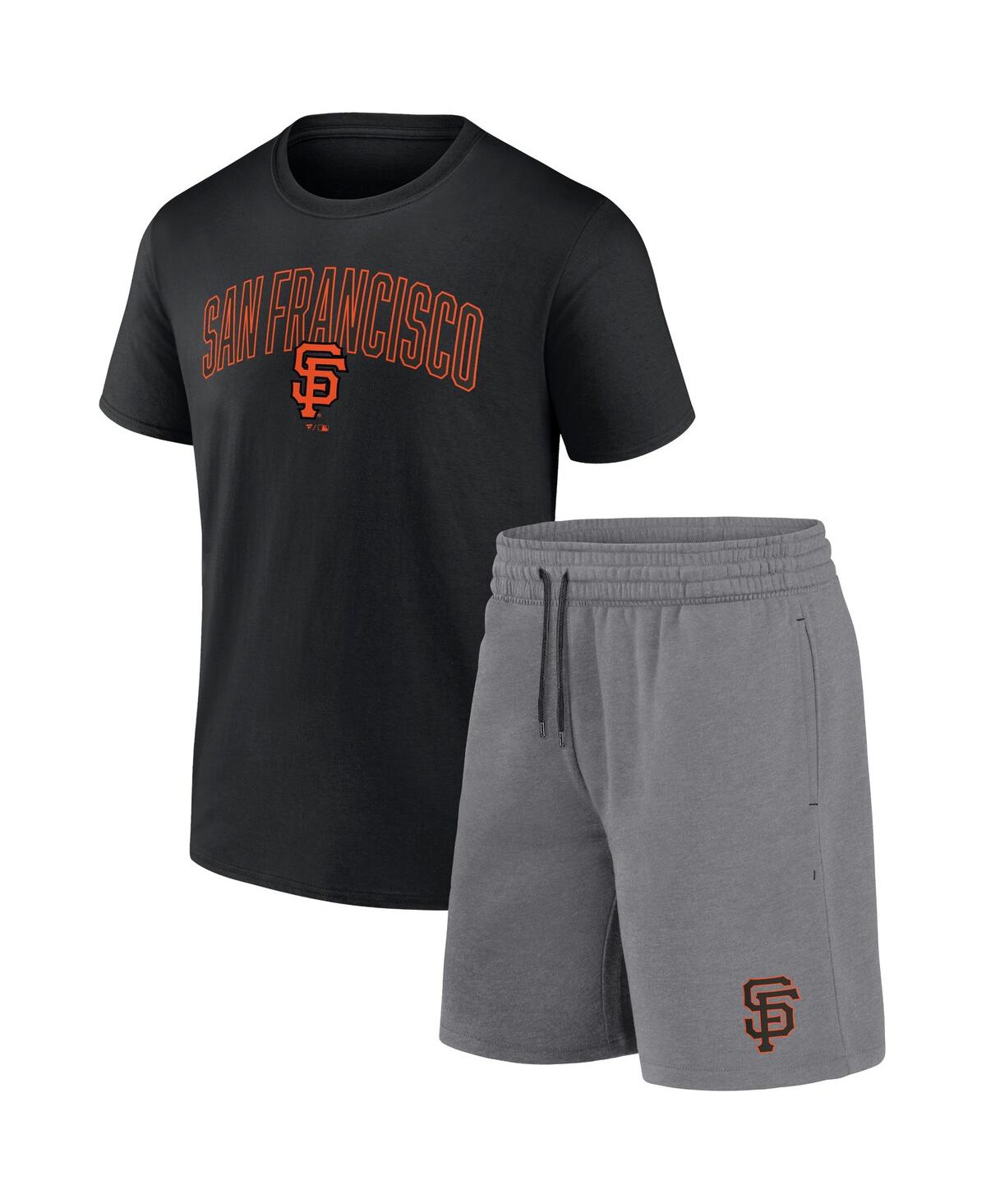 Men's Fanatics Heather Gray San Francisco Giants Arch T-shirt and Shorts Combo Set - Heather Gray