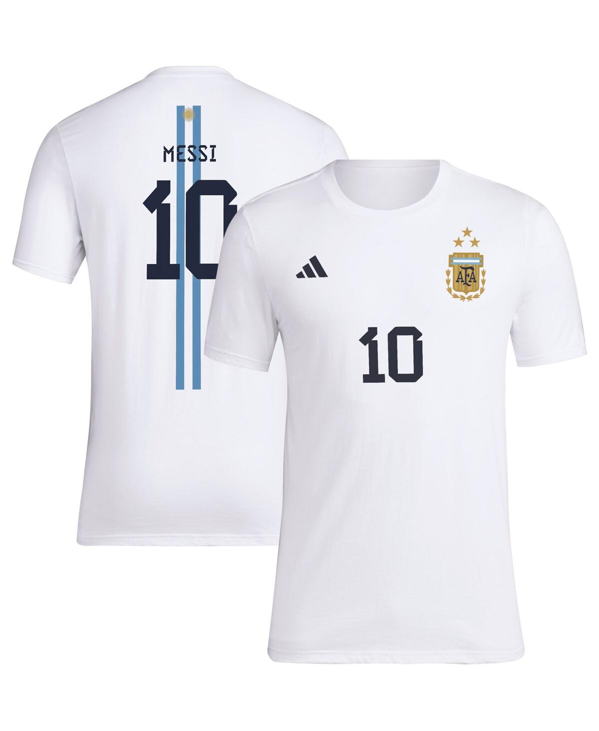 Men's adidas Lionel MessiArgentina National Team Name and Number T-shirt - White